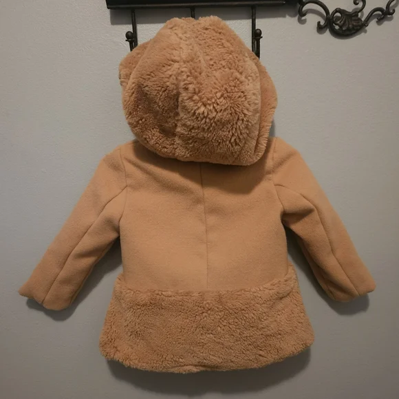 Tahari Baby Girl Tan Pea Coat - 12 Months - Picture 2 of 6